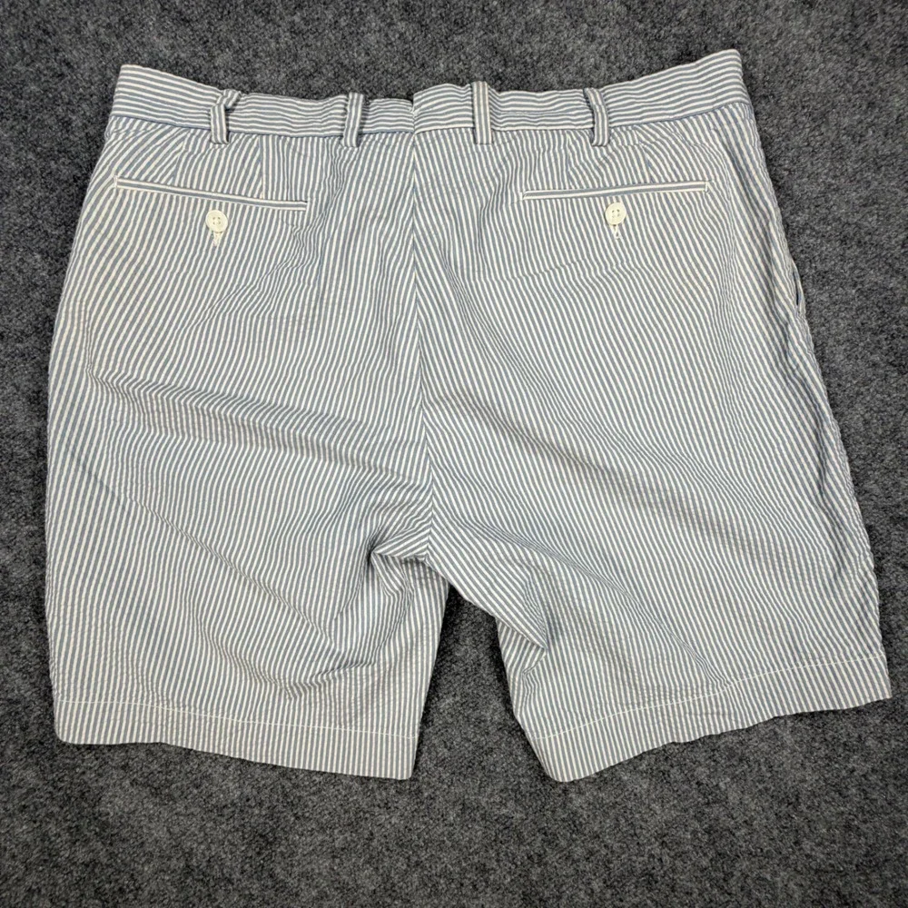 Polo Ralph Lauren Suffield Fit Shorts Mens 38 Blue White Seersucker Striped 0562